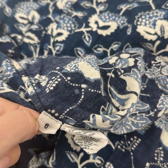 Ulla Johnson Suki Jogger Slouchy Pants Floral Cotton Stretch Navy Blue Size 6 - Picture 9 of 11